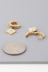 Flower Box Drop Hoop Earrings | Mixtshop LLC