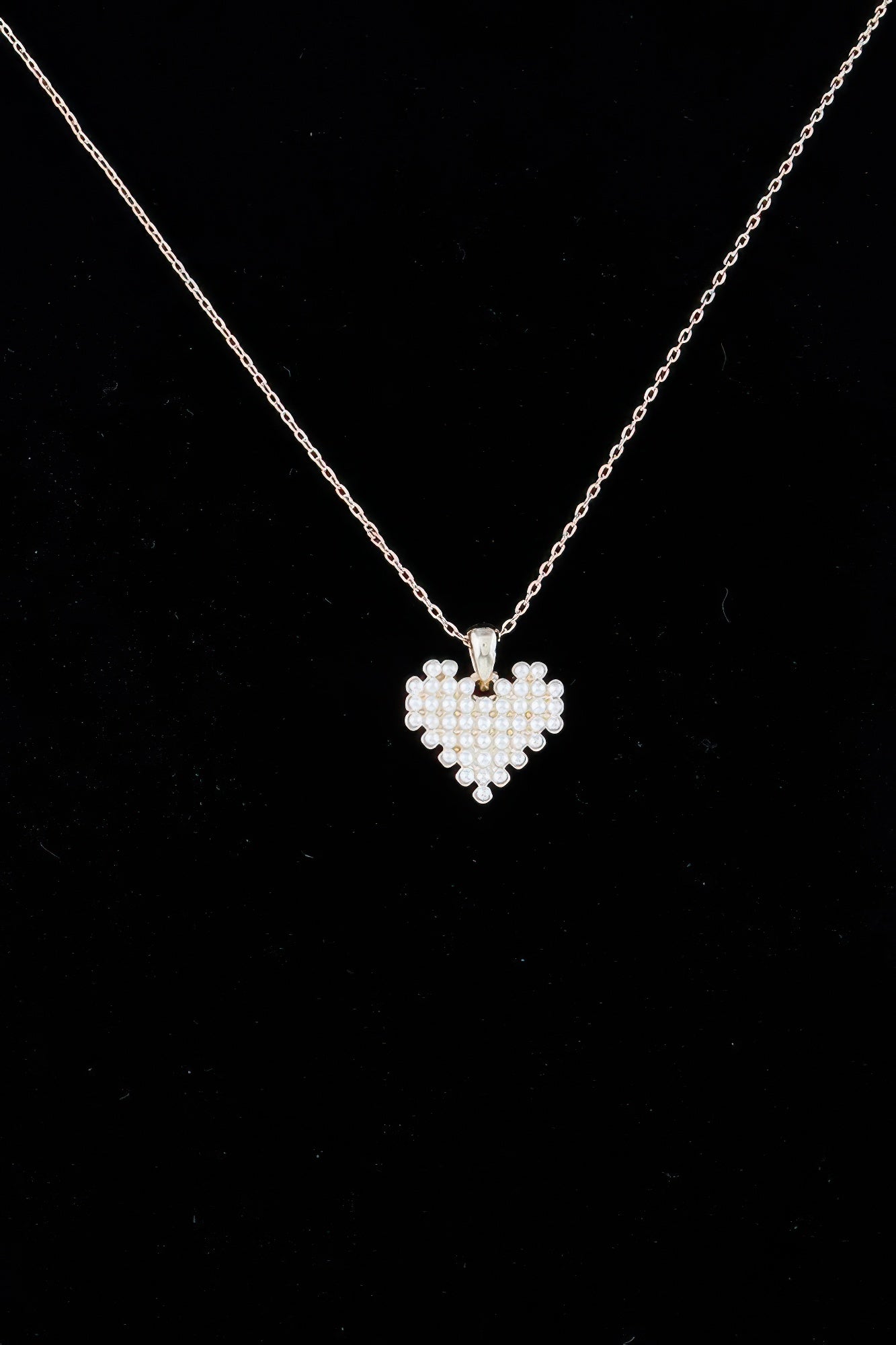 Block Pearl Heart Necklace | Mixtshop LLC