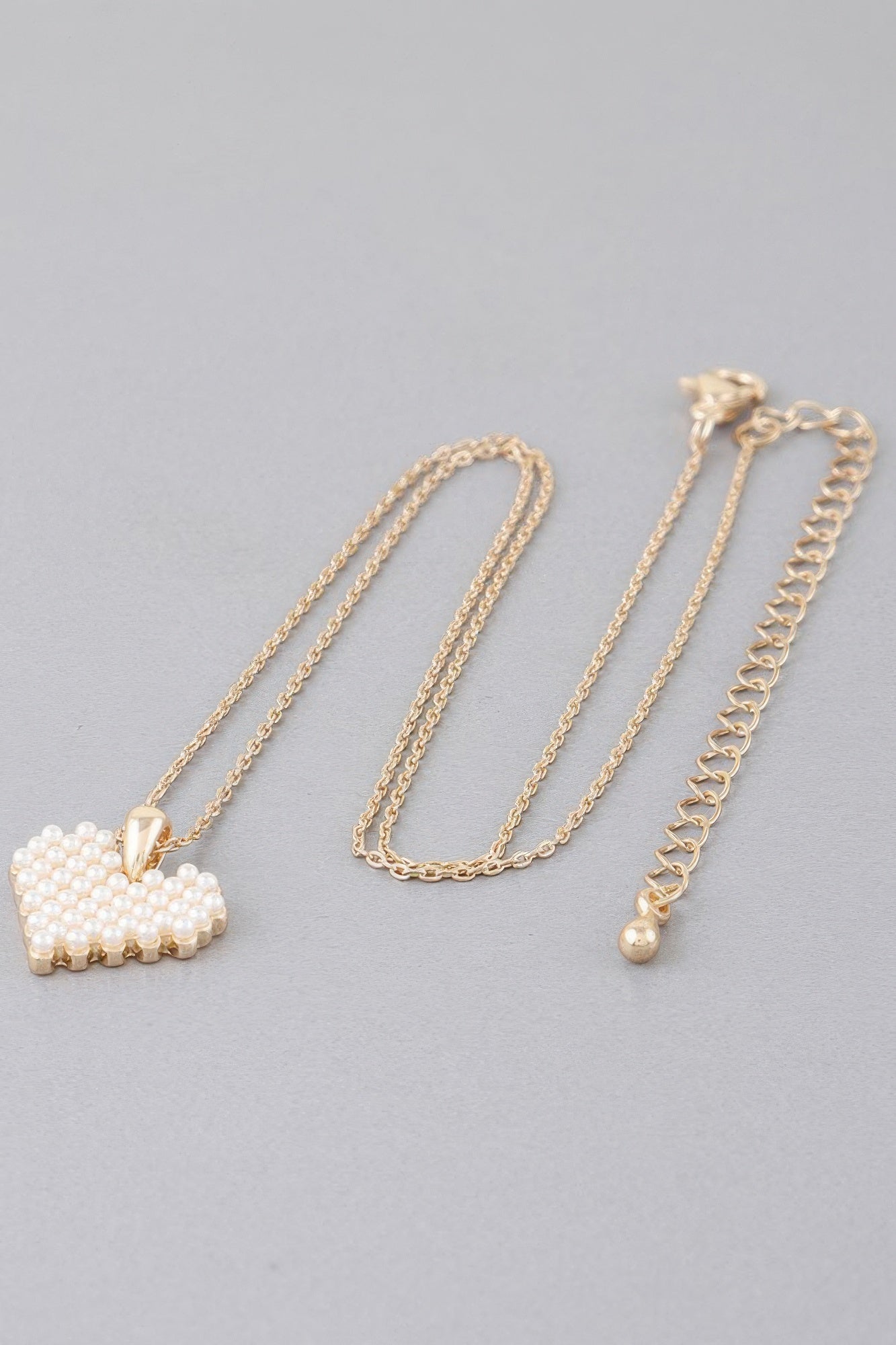 Block Pearl Heart Necklace | Mixtshop LLC