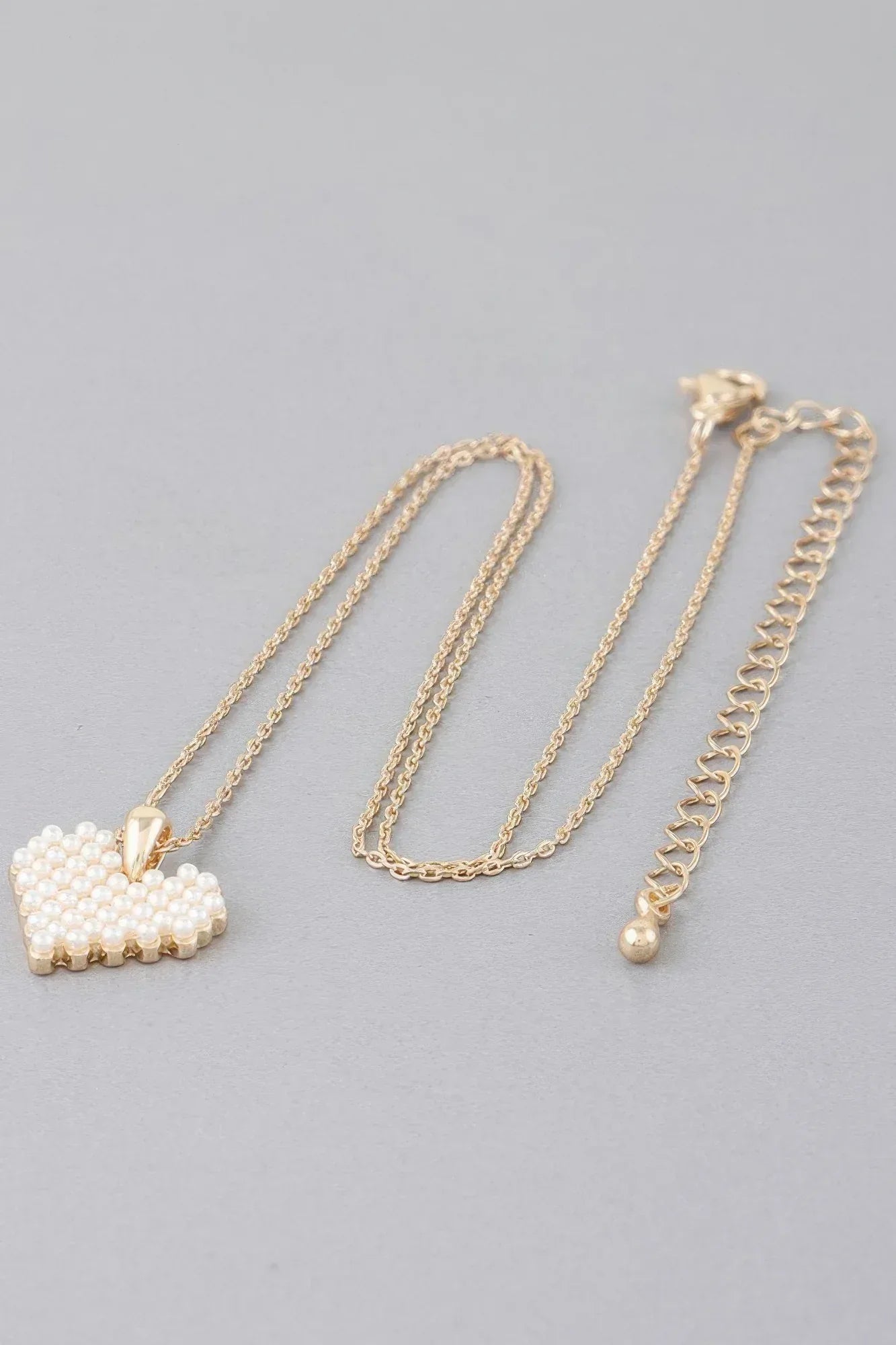 Block Pearl Heart Necklace | Mixtshop LLC