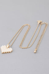 Block Pearl Heart Necklace | Mixtshop LLC