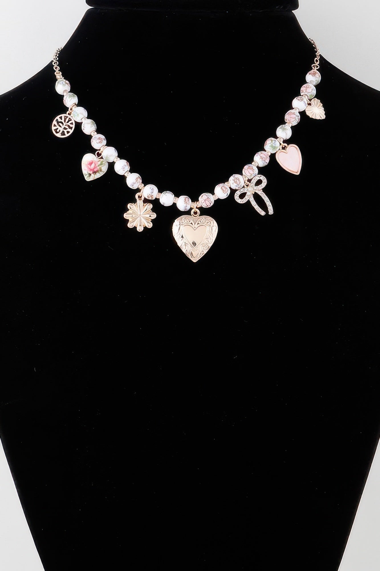 Vintage Heart Charms Necklace | Mixtshop LLC Main image