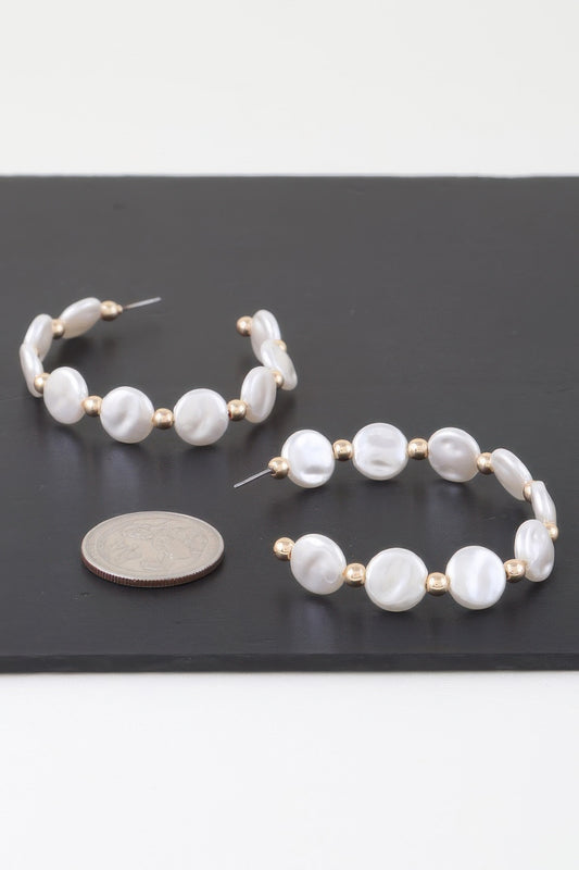 Modern Pearl Beaded Hoop Earrings | Mixtshop LLC