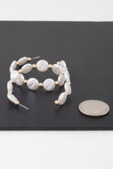 Modern Pearl Beaded Hoop Earrings | Mixtshop LLC