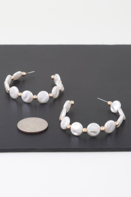 Modern Pearl Beaded Hoop Earrings | Mixtshop LLC