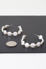 Modern Pearl Beaded Hoop Earrings | Mixtshop LLC