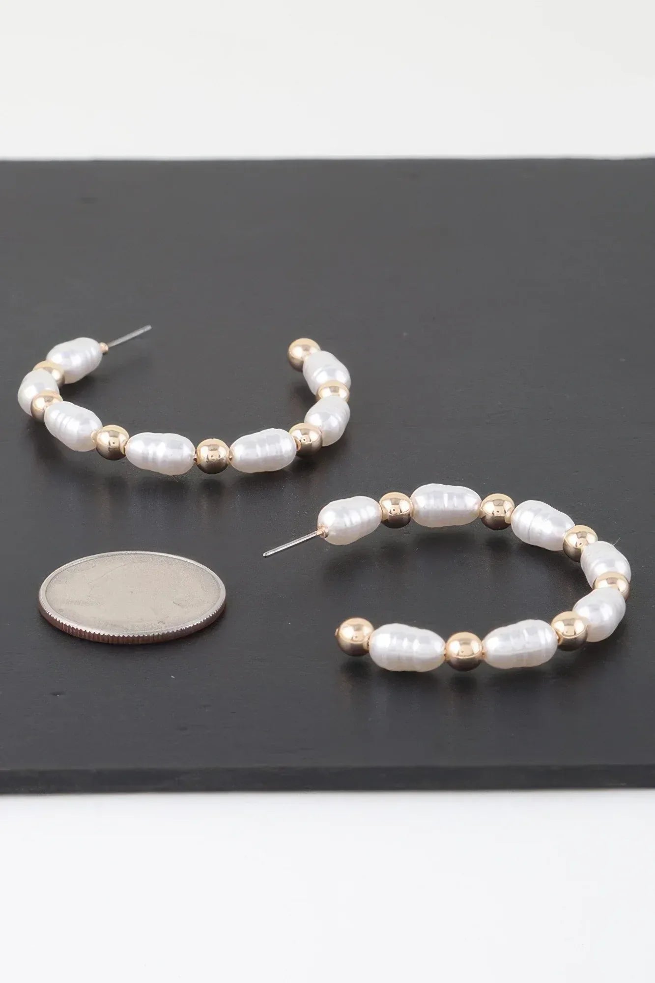 Multi Pearl Beaded Hoop Earrings | Mixtshop LLC
