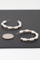 Multi Pearl Beaded Hoop Earrings | Mixtshop LLC
