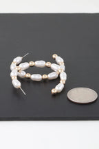 Multi Pearl Beaded Hoop Earrings | Mixtshop LLC