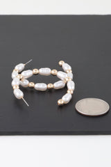 Multi Pearl Beaded Hoop Earrings | Mixtshop LLC