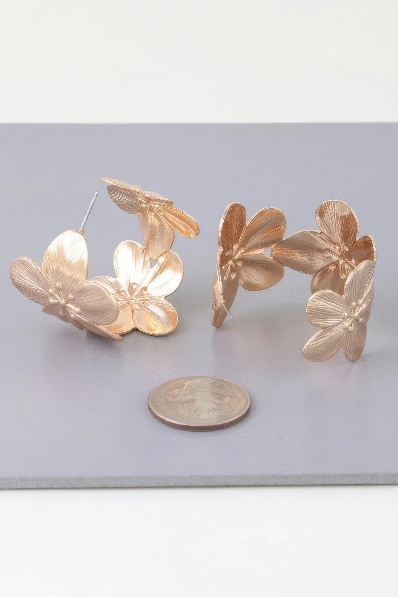 Gold Floral Hoop Earrings | Mixtshop LLC