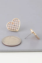 Pearl Quilt Heart Stud Earrings | Mixtshop LLC