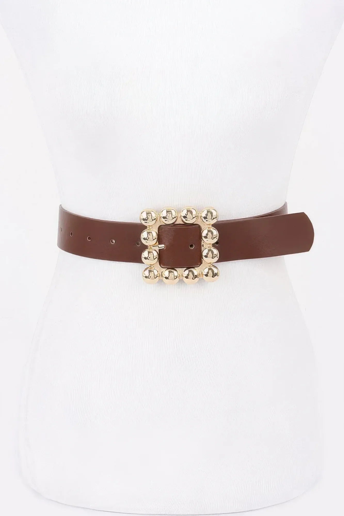 Metal Square Buckle Pu Belt | Mixtshop LLC