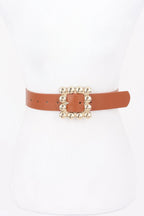 Metal Square Buckle Pu Belt | Mixtshop LLC