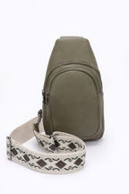 Faux Leather Sling Bag W/multi Color Strap | Mixtshop LLC