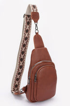 Faux Leather Sling Bag W/multi Color Strap | Mixtshop LLC