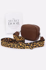 Faux Leather Camera Bag W/leopard Strap | Mixtshop LLC