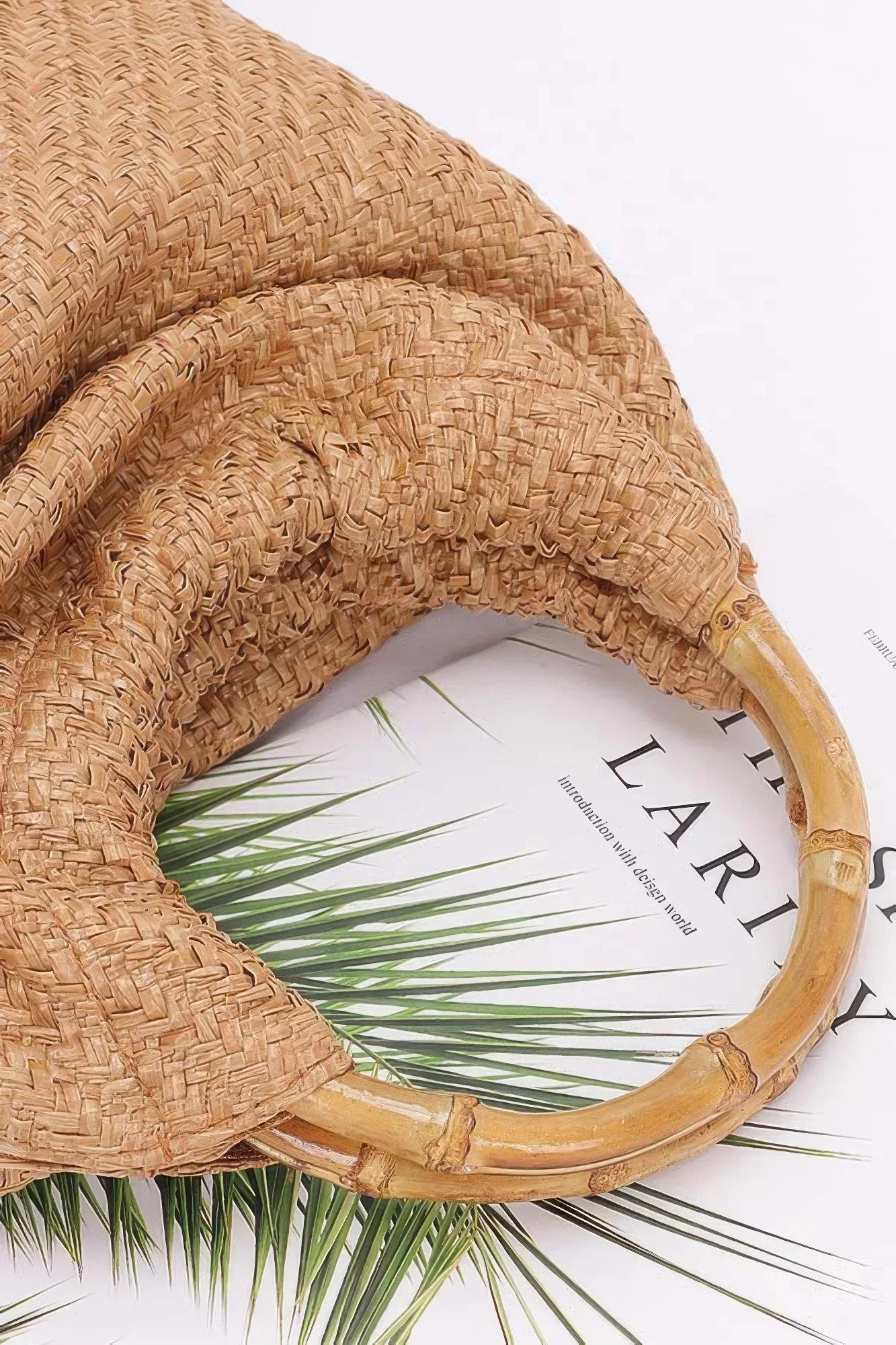 Faux Straw Bamboo Handle Handbag | Mixtshop LLC