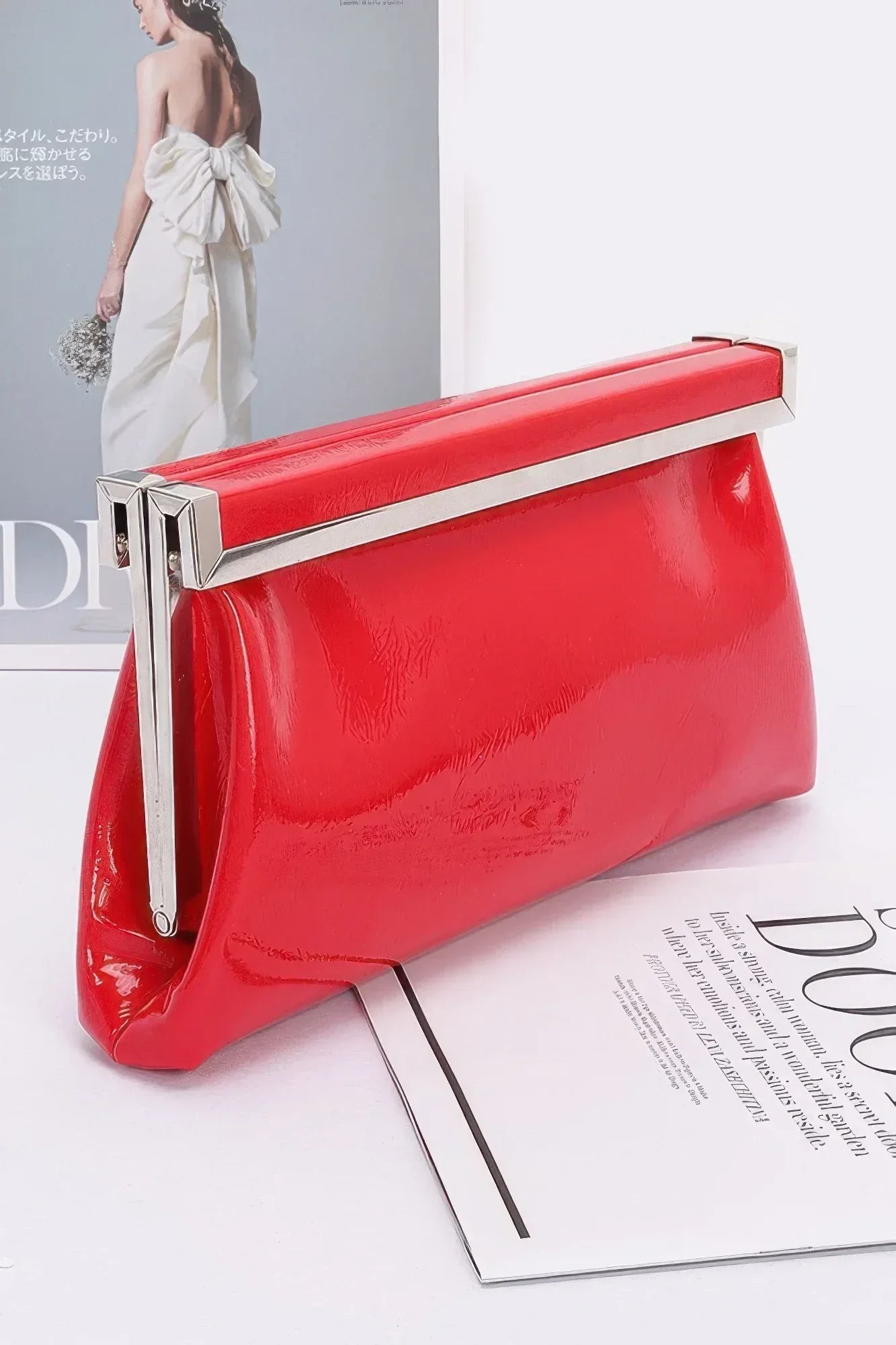 Patent Leather Frame Clutch Bag Secondary image