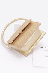 Metallic Faux Straw Top Handle Bag | Mixtshop LLC