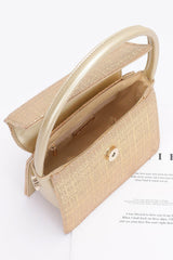 Metallic Faux Straw Top Handle Bag | Mixtshop LLC