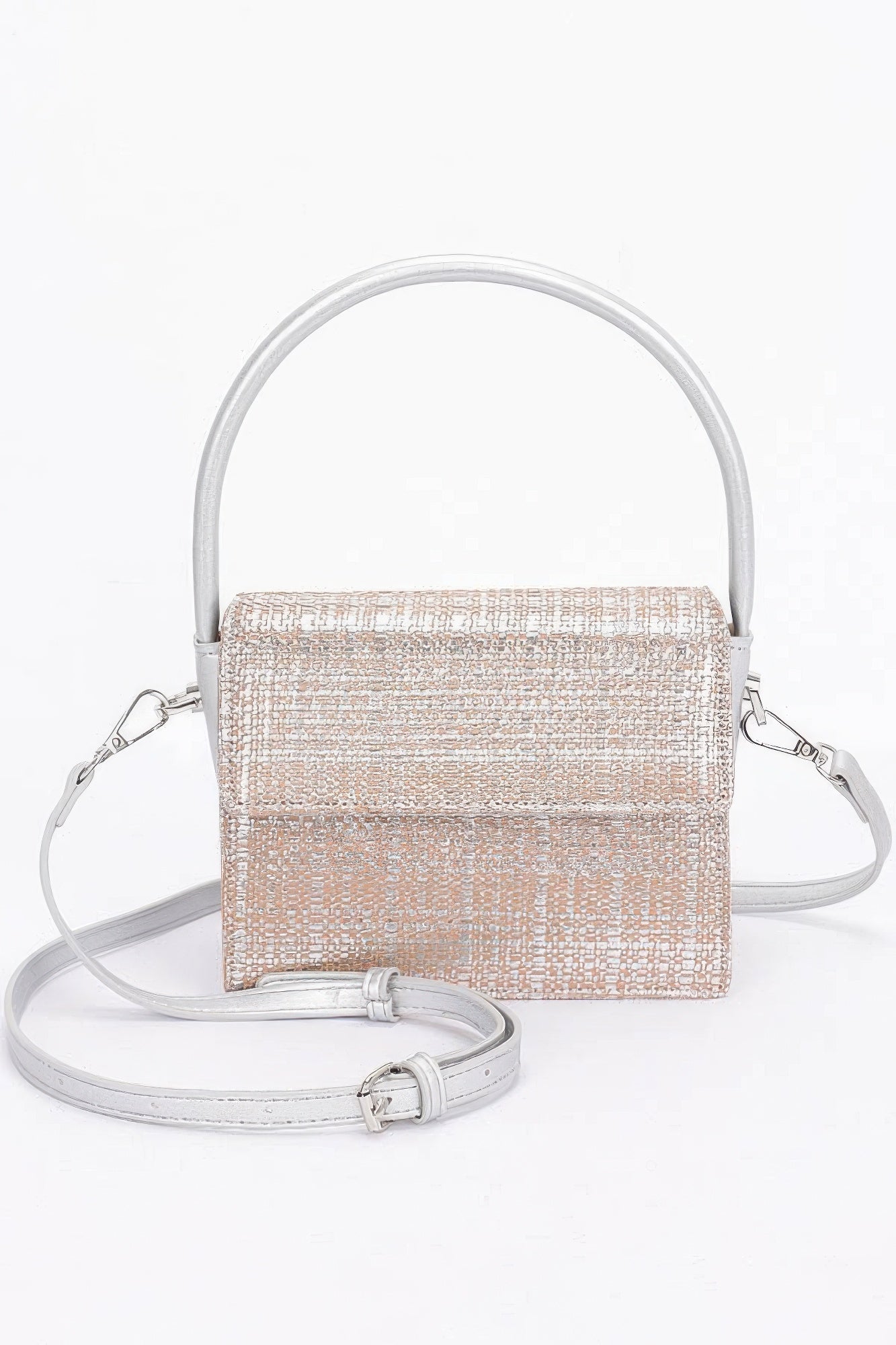 Metallic Faux Straw Top Handle Bag | Mixtshop LLC