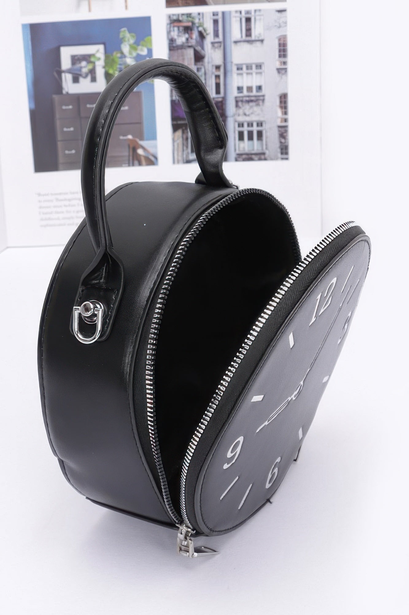 Faux Leather Clock Novelty Bag | Mixtshop LLC