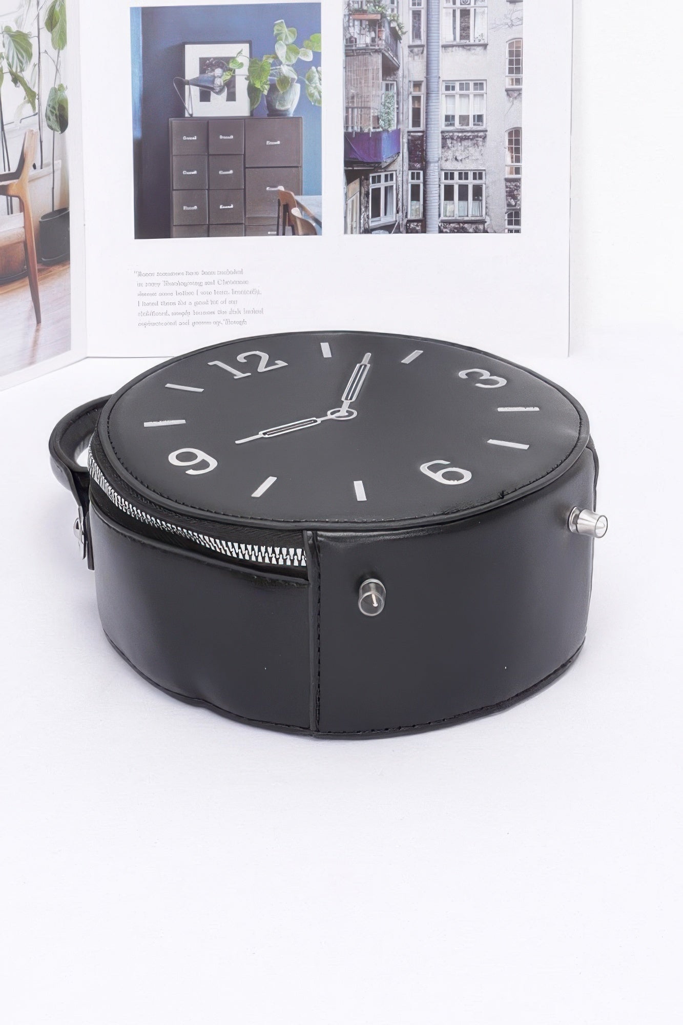 Faux Leather Clock Novelty Bag | Mixtshop LLC