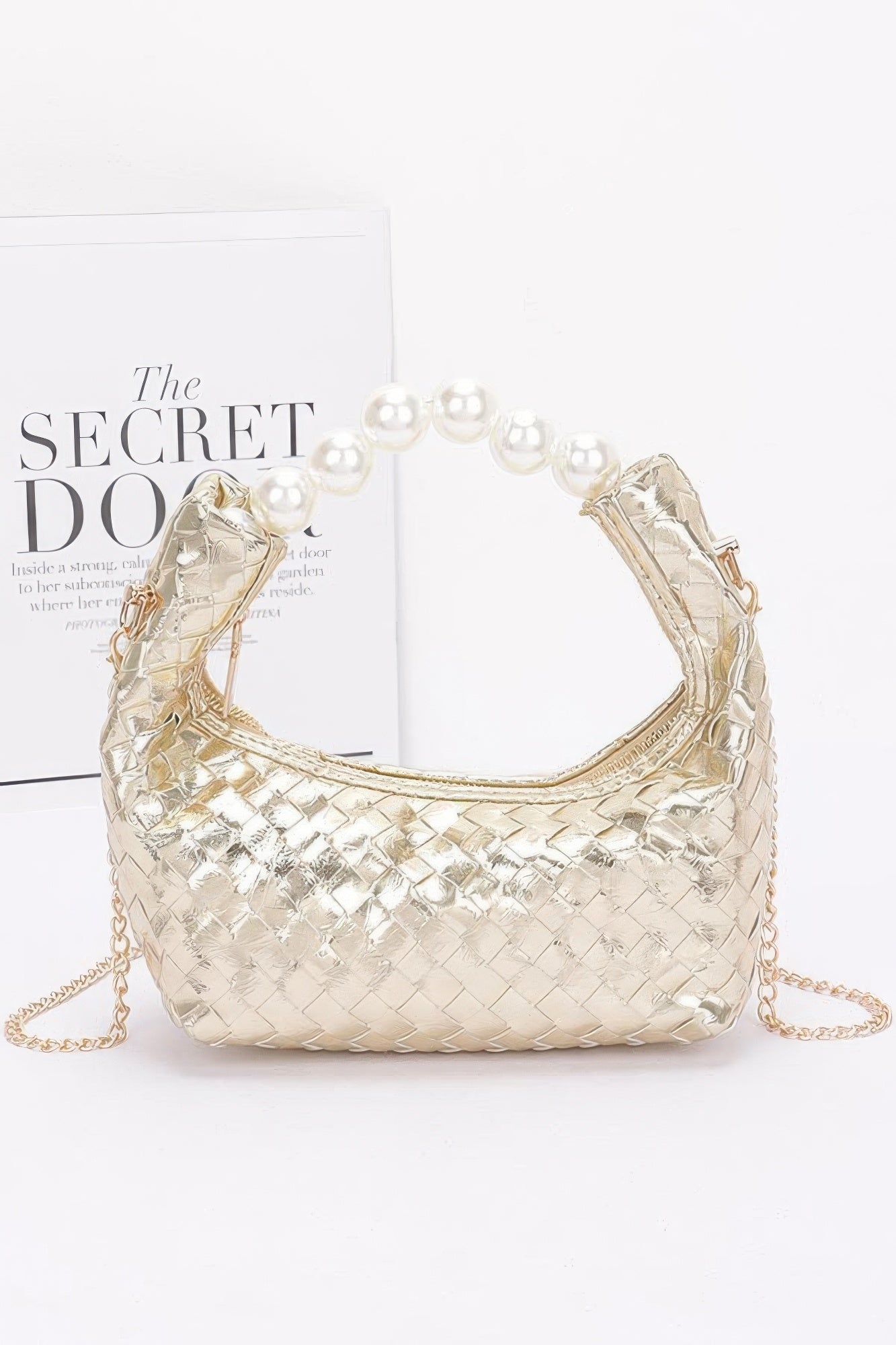 Metallic Braided Pearl Handle Bag | Mixtshop LLC