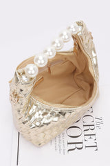Metallic Braided Pearl Handle Bag | Mixtshop LLC