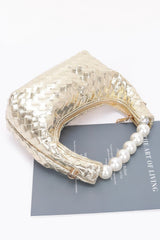 Metallic Braided Pearl Handle Bag | Mixtshop LLC