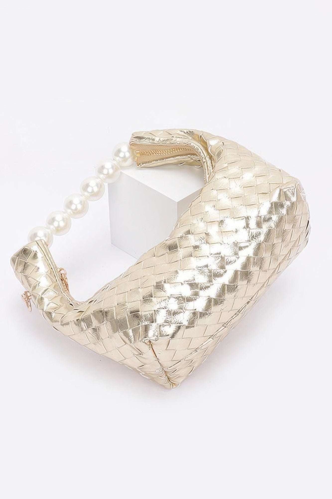 Metallic Braided Pearl Handle Bag | Mixtshop LLC
