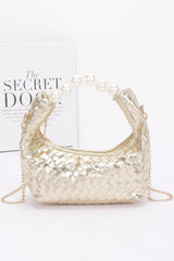 Metallic Braided Pearl Handle Bag | Mixtshop LLC