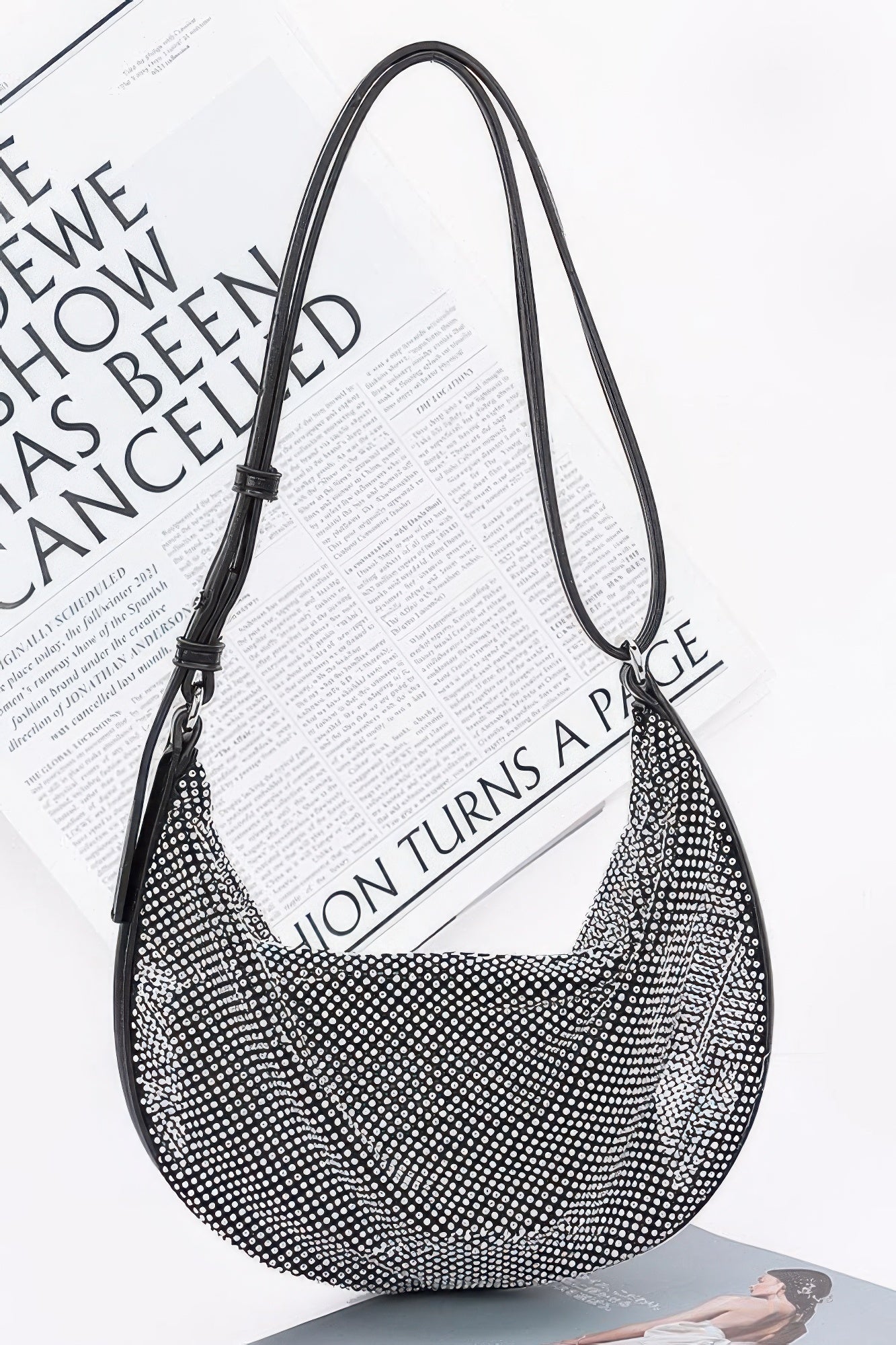 Rhinestone Mesh Shoulder Bag | Mixtshop LLC