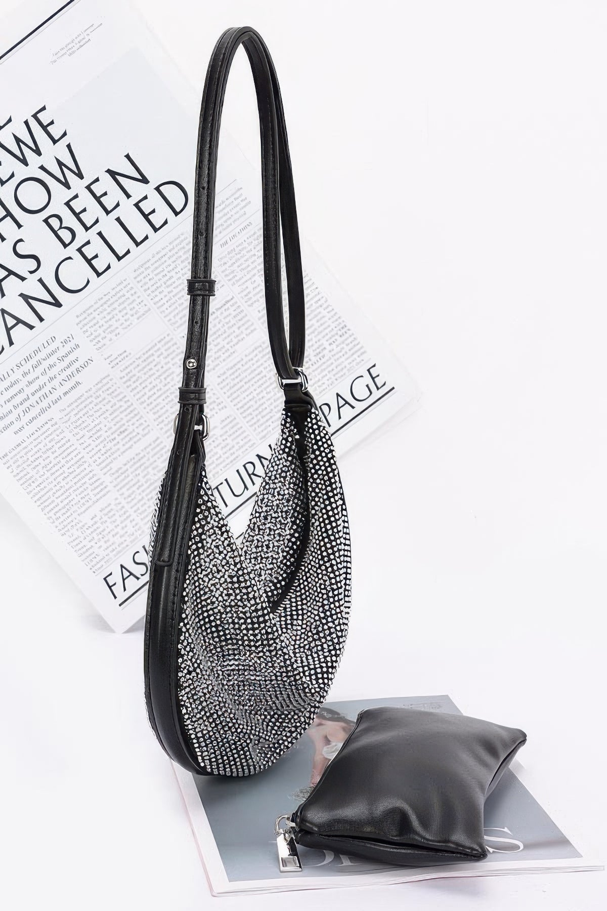 Rhinestone Mesh Shoulder Bag | Mixtshop LLC
