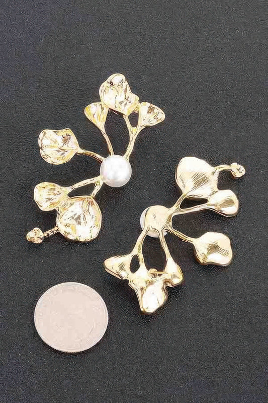 Faux Pearl Metal Flower Earring | Mixtshop LLC