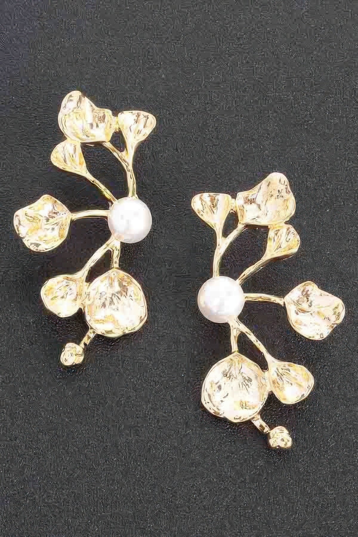 Faux Pearl Metal Flower Earring | Mixtshop LLC