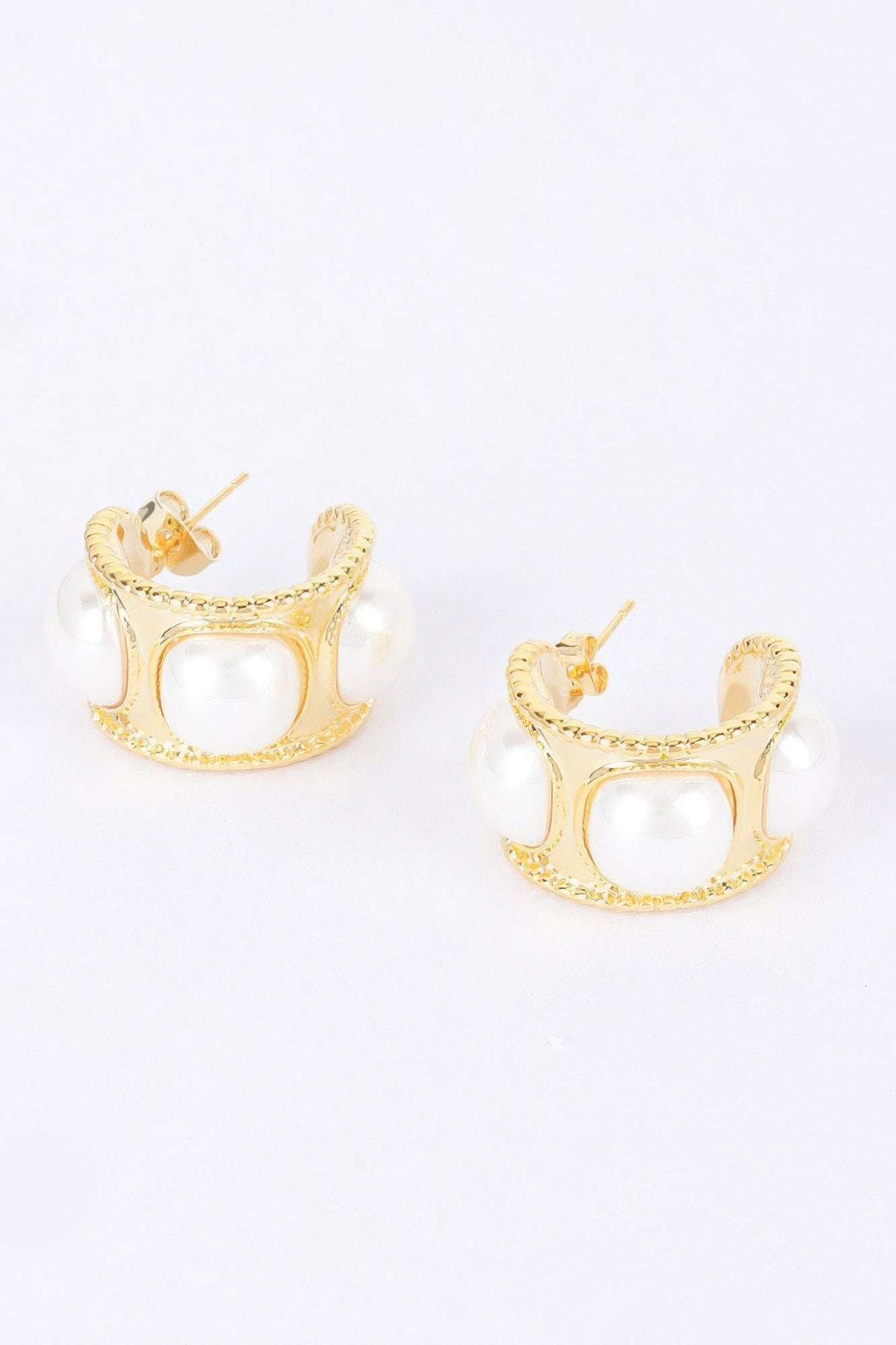 Faux Pearl Metal Mini Hoop Earring | Mixtshop LLC