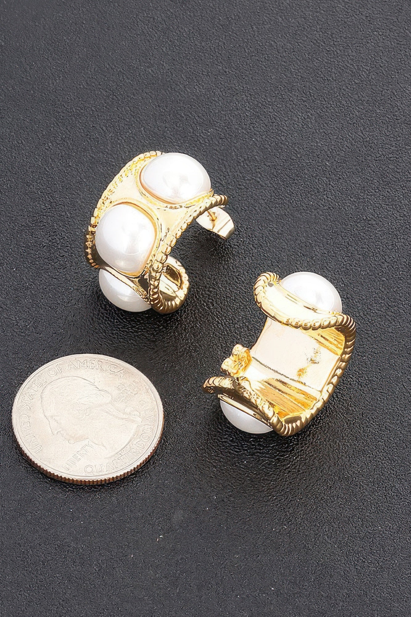 Faux Pearl Metal Mini Hoop Earring | Mixtshop LLC