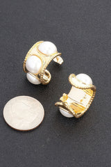 Faux Pearl Metal Mini Hoop Earring | Mixtshop LLC