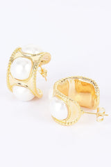 Faux Pearl Metal Mini Hoop Earring | Mixtshop LLC