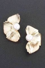 Faux Pearl Metal Flower Earring | Mixtshop LLC