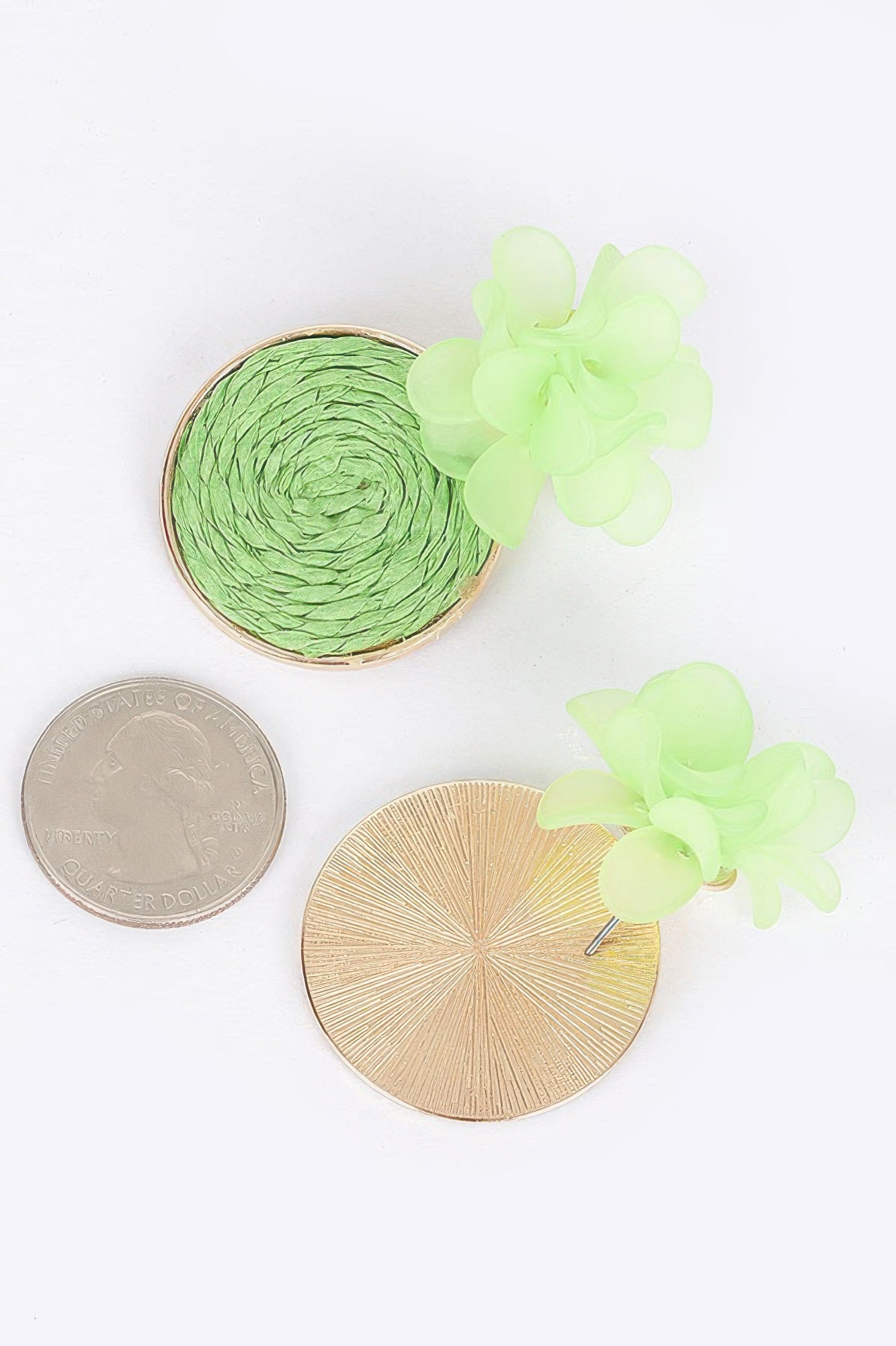 Faux Straw Fabric Flower Earring | Mixtshop LLC