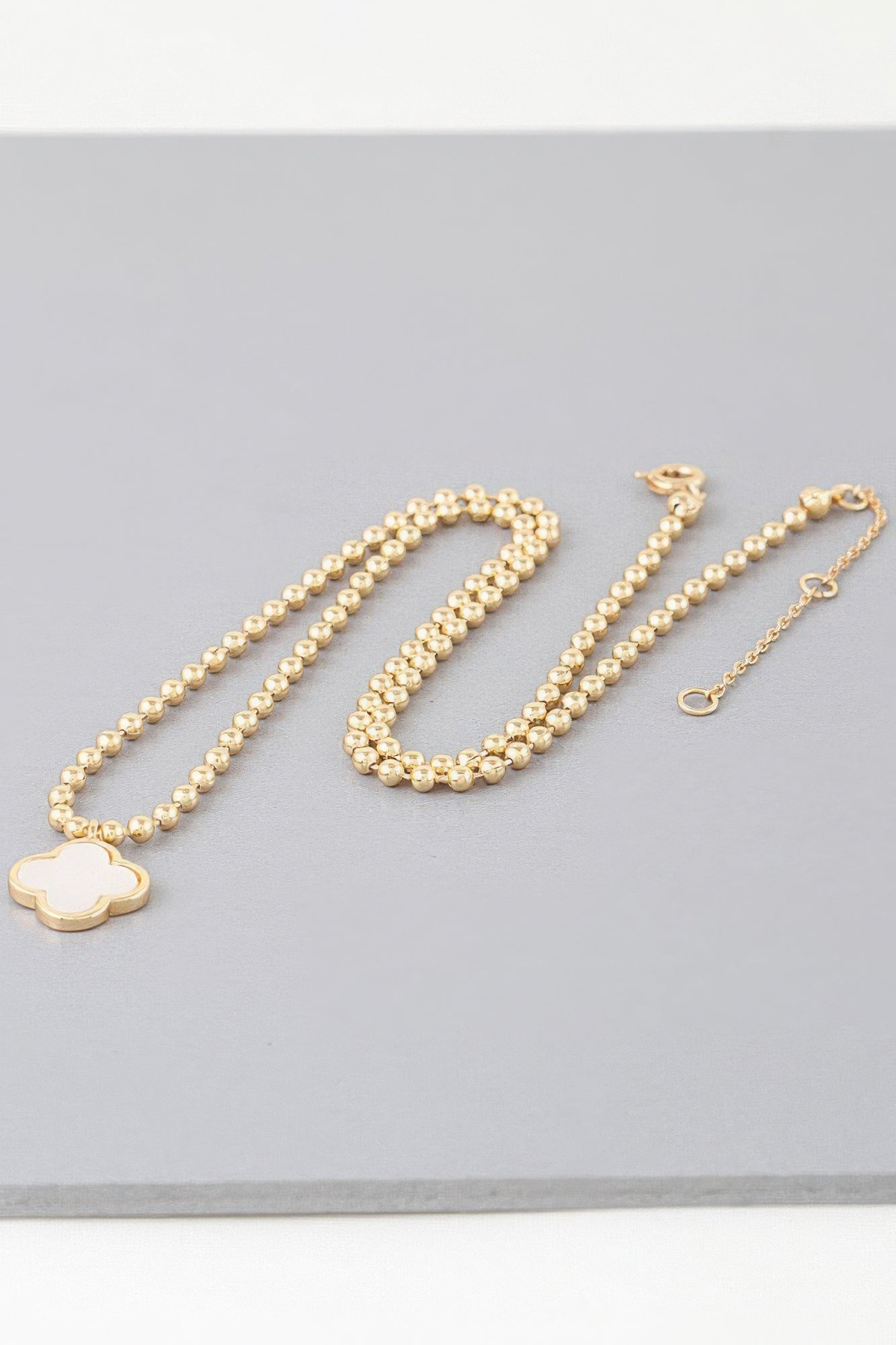 Modern Clover Charm Beaded Necklace | Mixtshop LLC