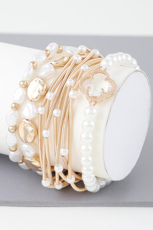 Multi Clover N Bead Bracelet | Mixtshop LLC
