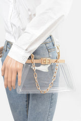 Transparent Double Pocket Chain Handle Clutch | Mixtshop LLC