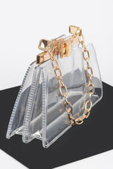 Transparent Double Pocket Chain Handle Clutch | Mixtshop LLC