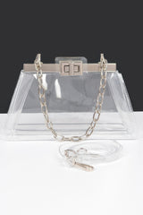 Transparent Double Pocket Chain Handle Clutch | Mixtshop LLC