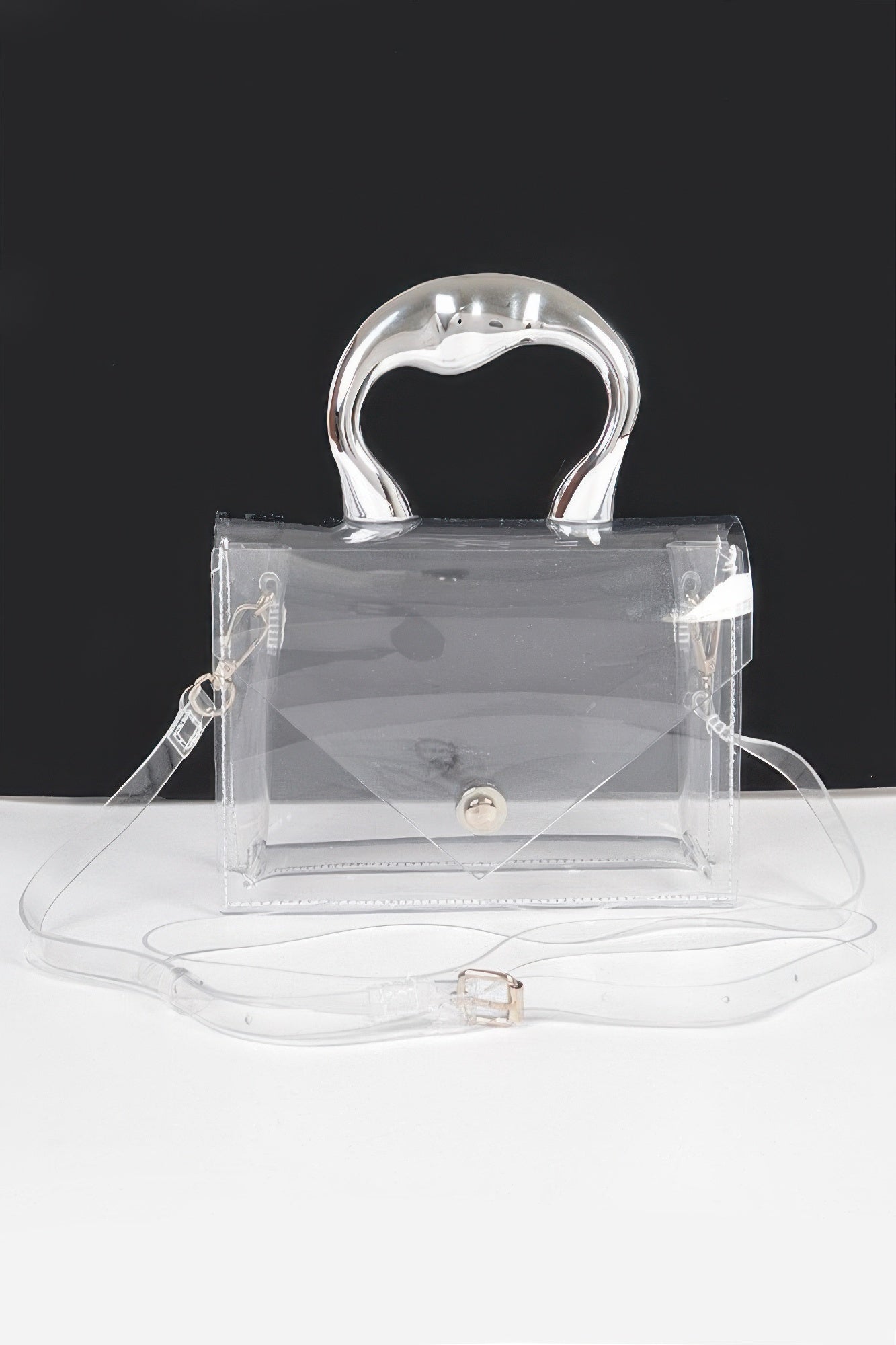 Transparent Ccb Handle Flap Clutch | Mixtshop LLC