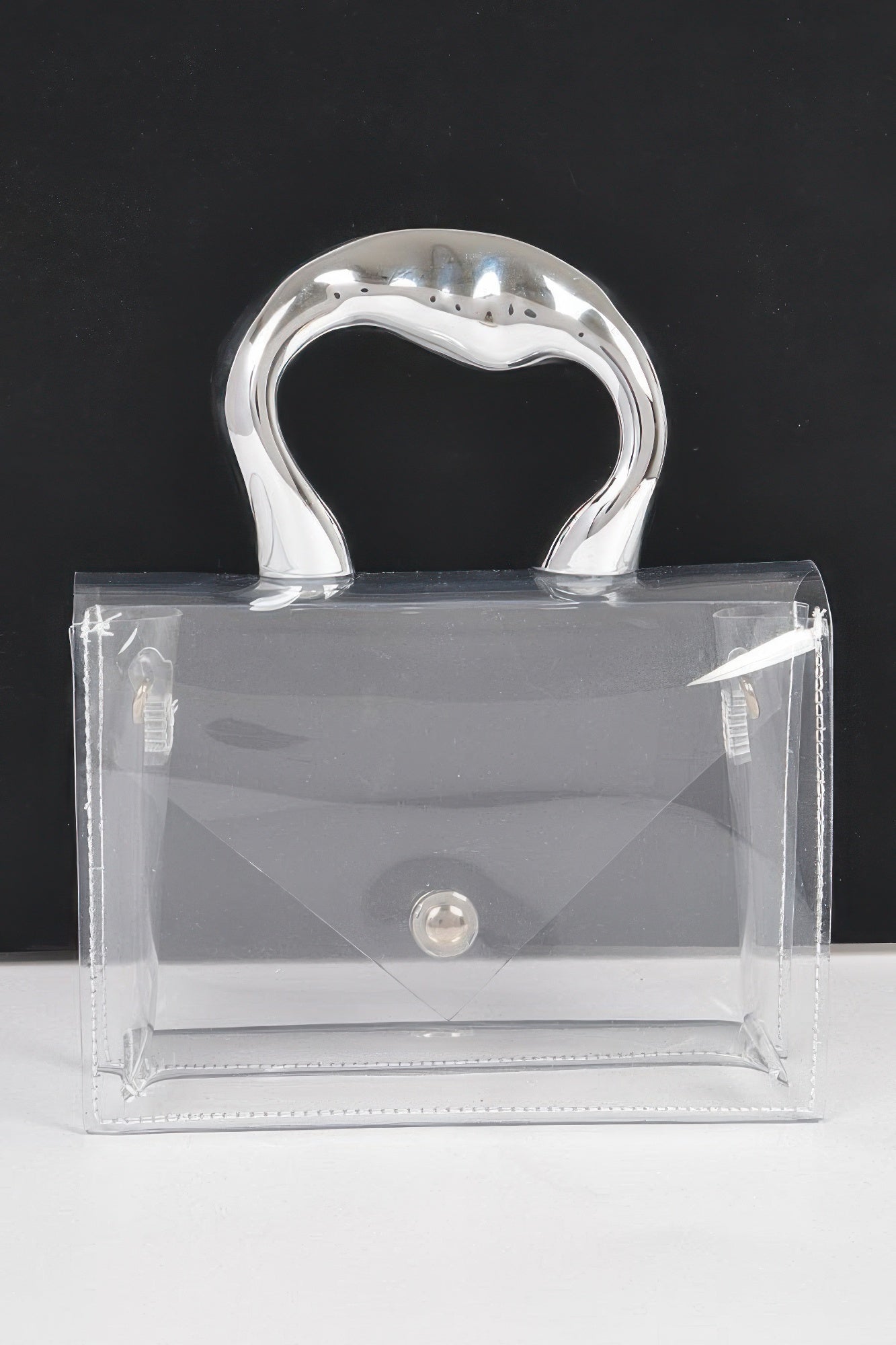 Transparent Ccb Handle Flap Clutch | Mixtshop LLC